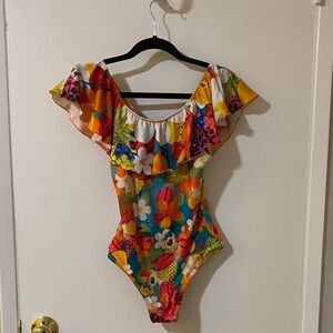 Gova Colorful Patterned One-Piece Swimsuit, Medium